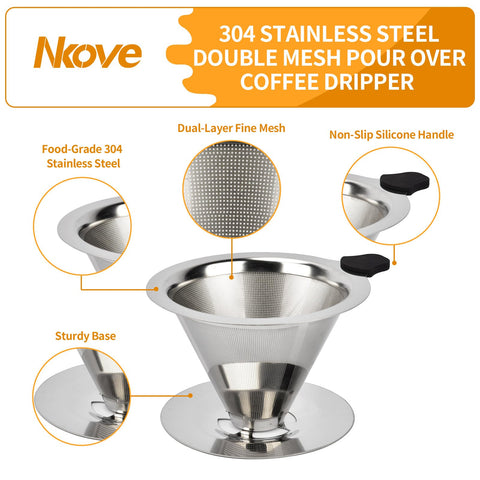 Nkove dripper is dishwasher-safe for quick cleanup after brewing