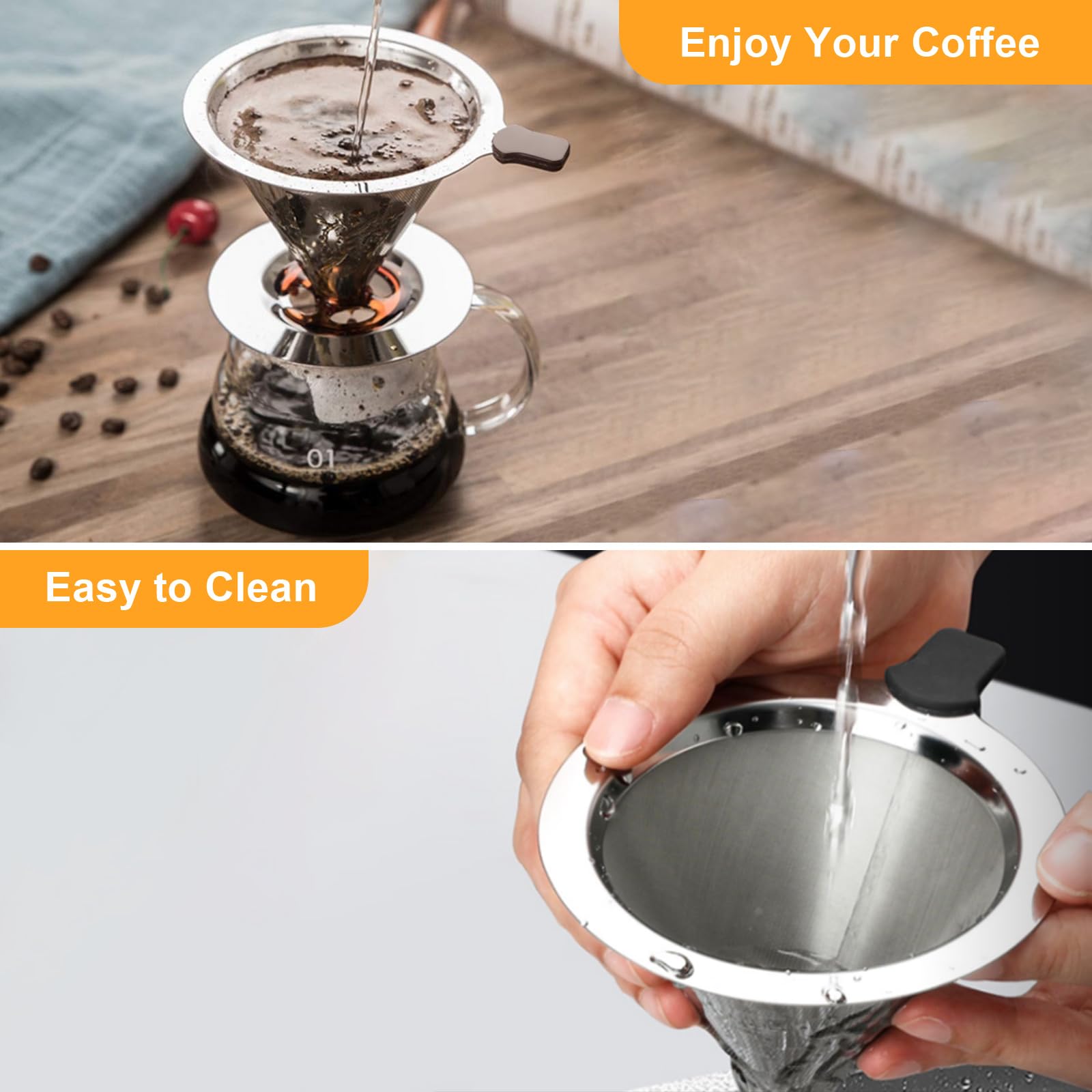 Nkove base with non-slip grips keeps pours stable and safe