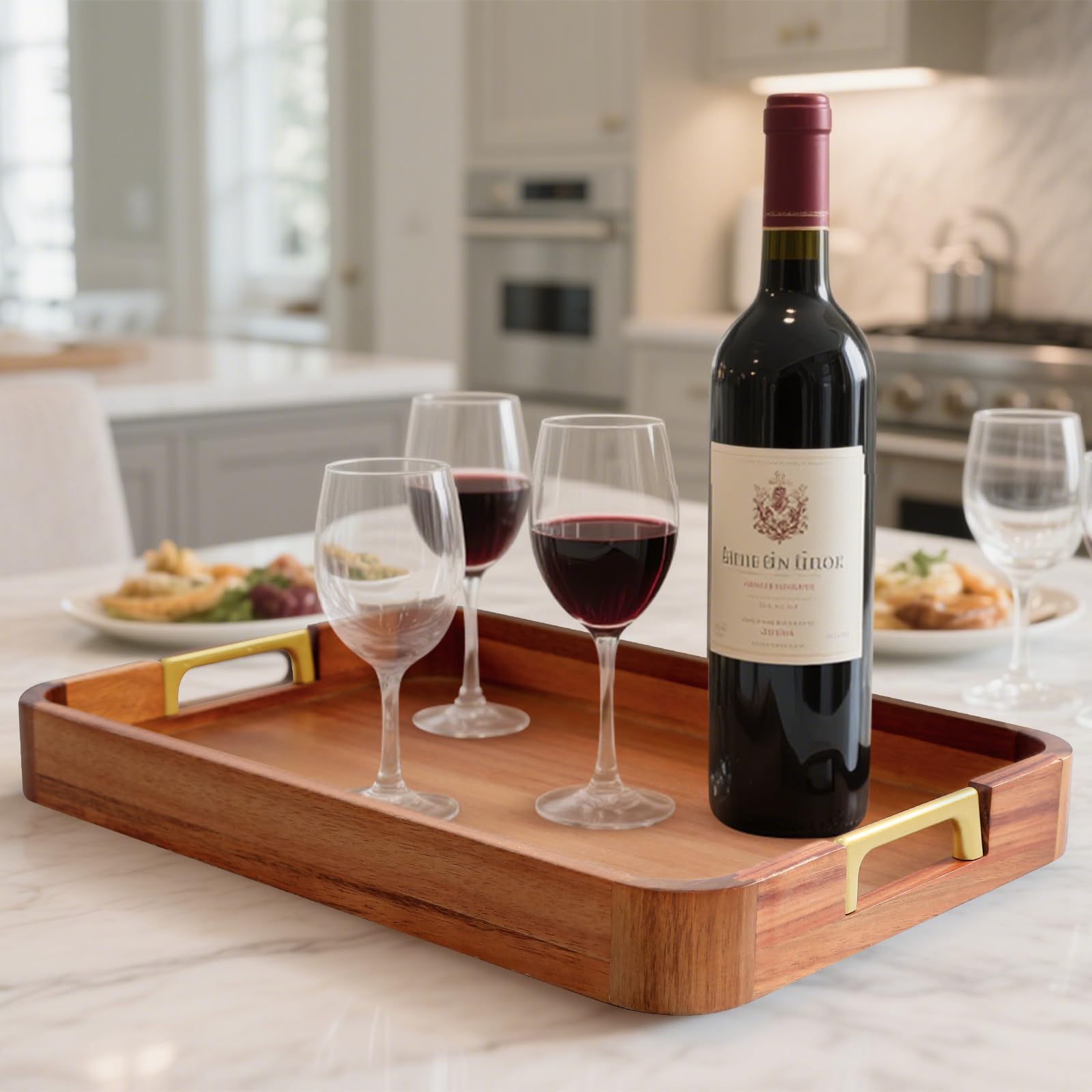 NLHL Acacia Wood Serving Tray makes a thoughtful housewarming or holiday gift.