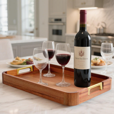 NLHL Acacia Wood Serving Tray makes a thoughtful housewarming or holiday gift.
