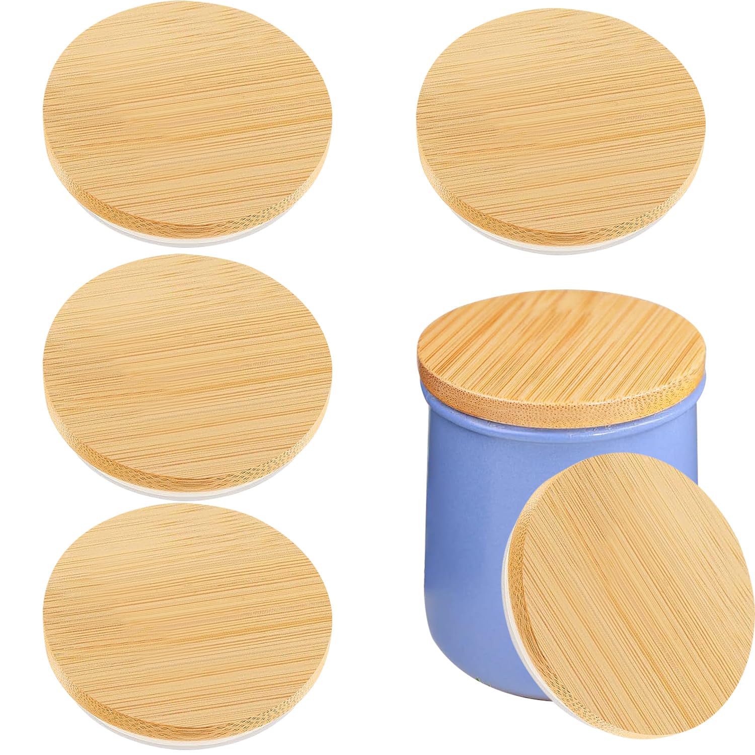 nlkacsy yogurt jar lid with wooden seal fits La Fermiere 4.9 oz jars.