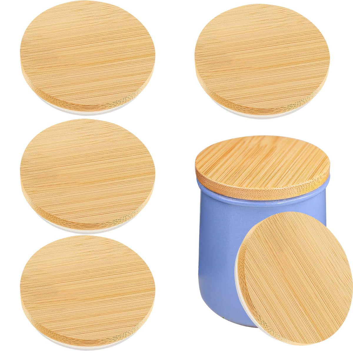 nlkacsy yogurt jar lid with wooden seal fits La Fermiere 4.9 oz jars.