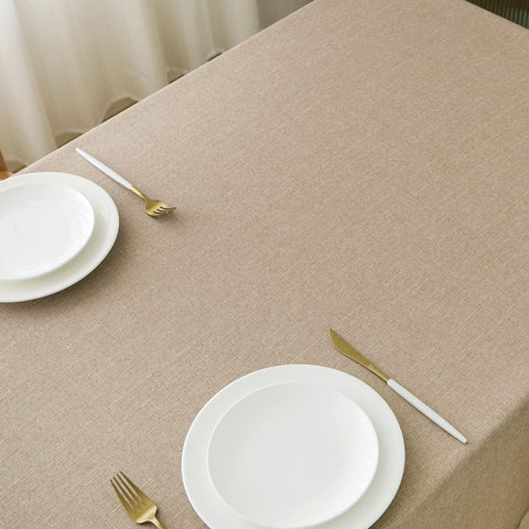 NLMUVW burlap-style texture tablecloth adds rustic charm while protecting surfaces.