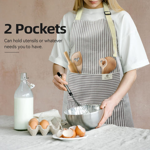 NLUS 2-pack kitchen apron in black plaid keeps clothes clean with waterproof fabric