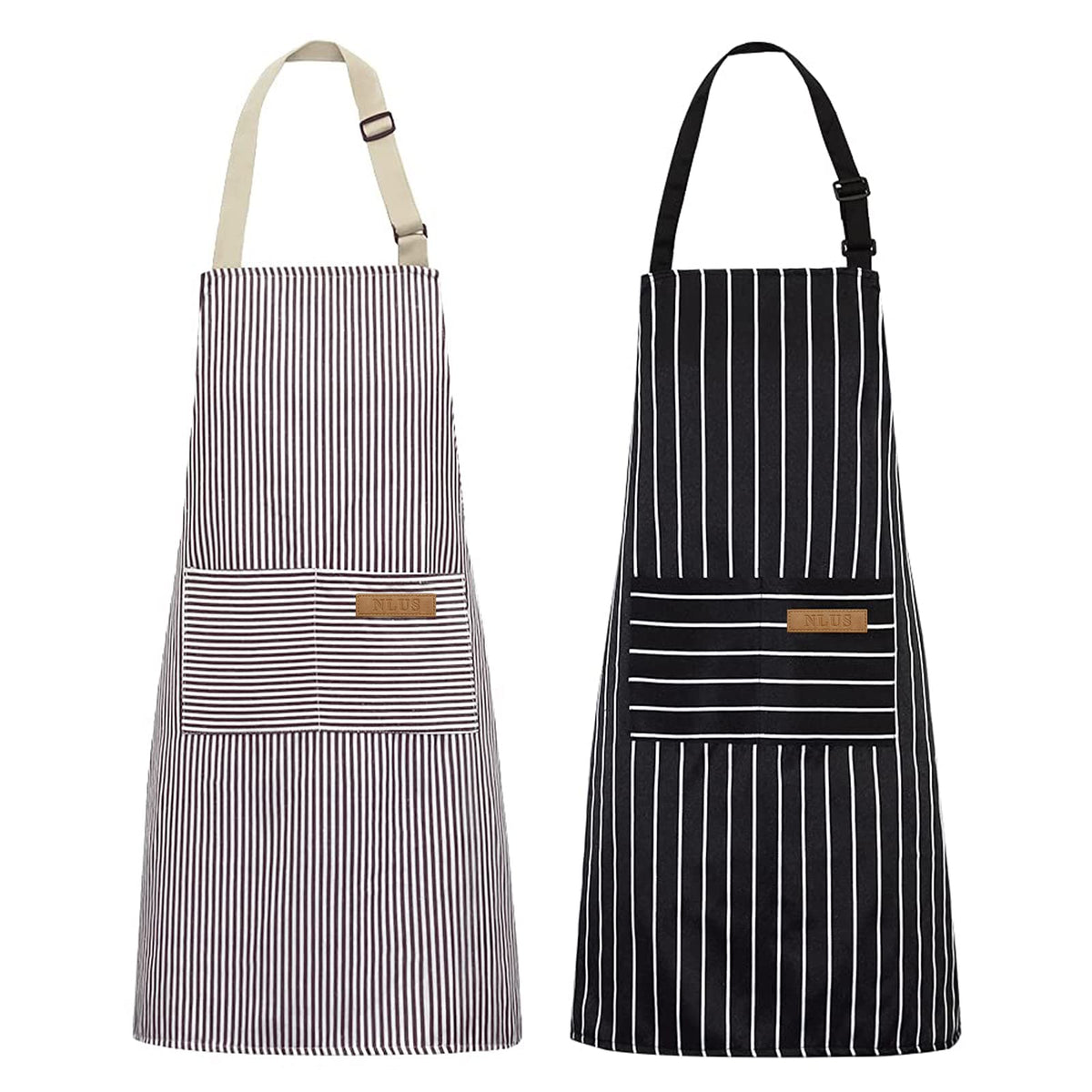NLUS 2 pack kitchen aprons in soft material protect clothing during cooking