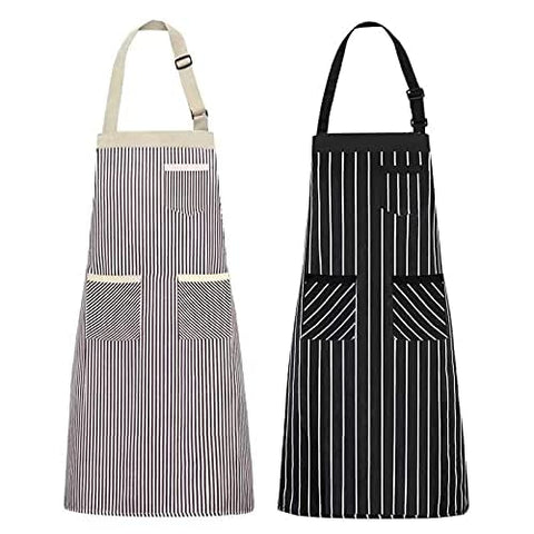 NLUS 2-Pack Kitchen Apron black color provides stylish coverage during grilling
