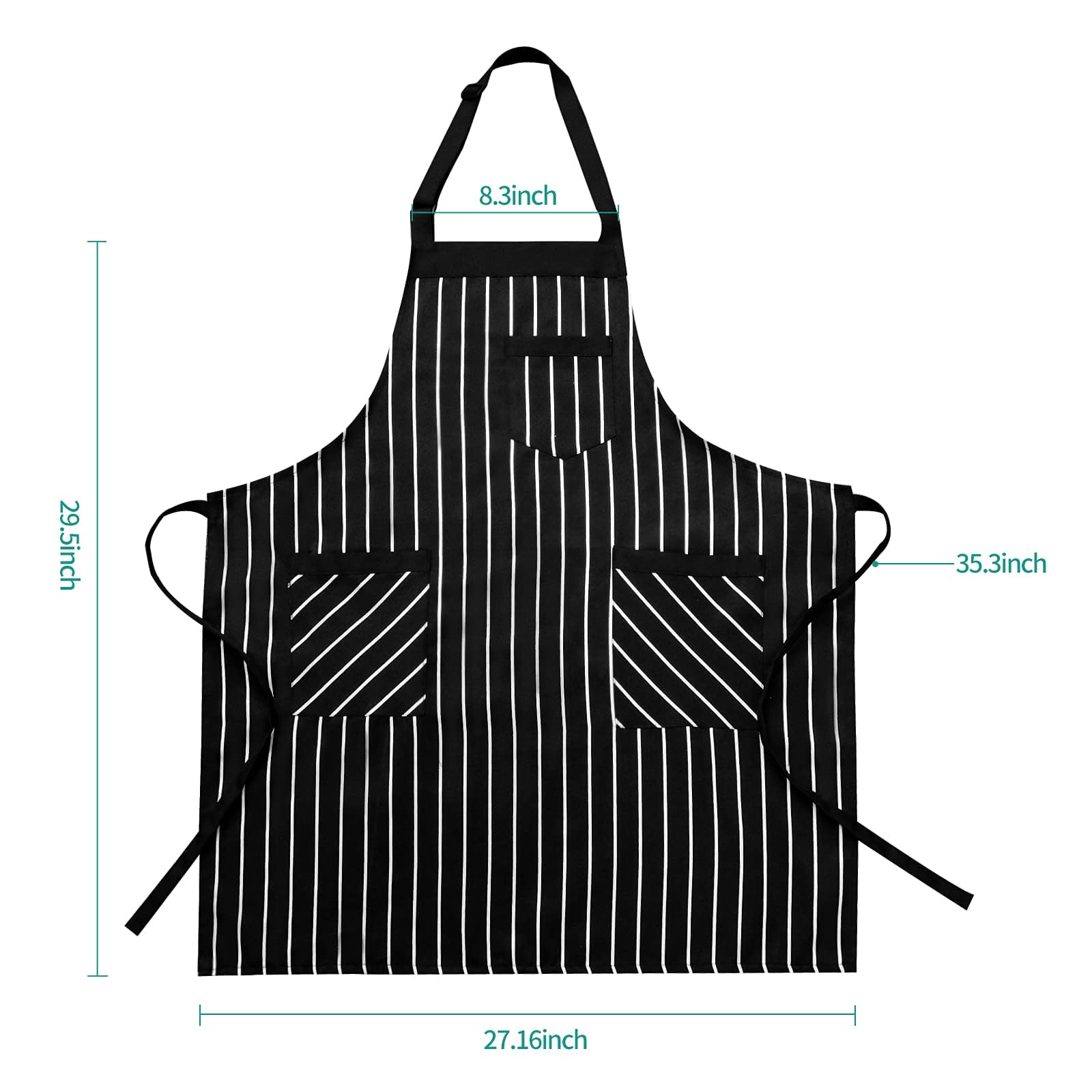 NLUS 2-Pack Kitchen Apron front wrap design offers versatile wearing options