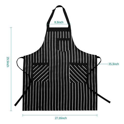 NLUS 2-Pack Kitchen Apron front wrap design offers versatile wearing options