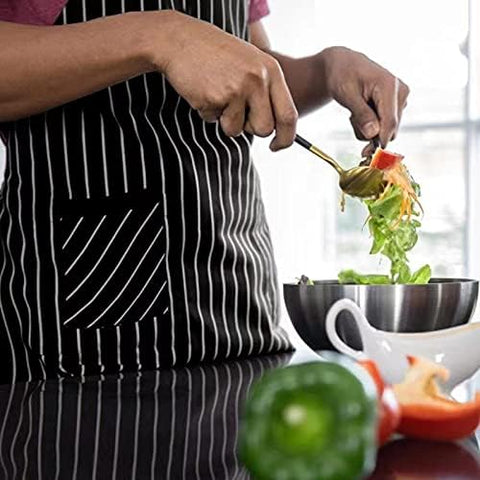 NLUS 2-Pack Kitchen Apron wide waist straps help secure a snug fit