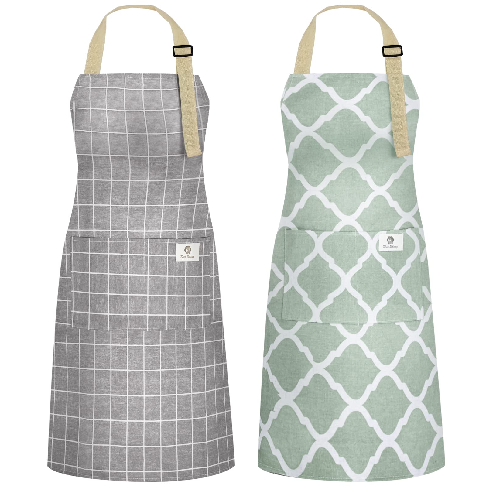 NLUS 2-pack kitchen apron with waterproof fabric protects clothes during cooking
