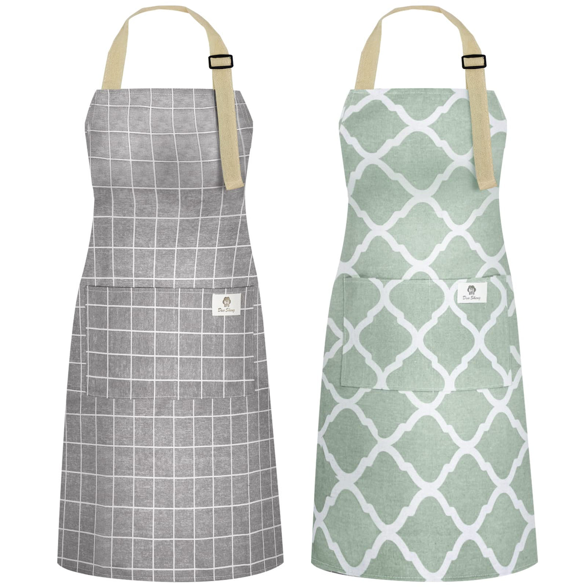 NLUS 2-pack kitchen apron with waterproof fabric protects clothes during cooking