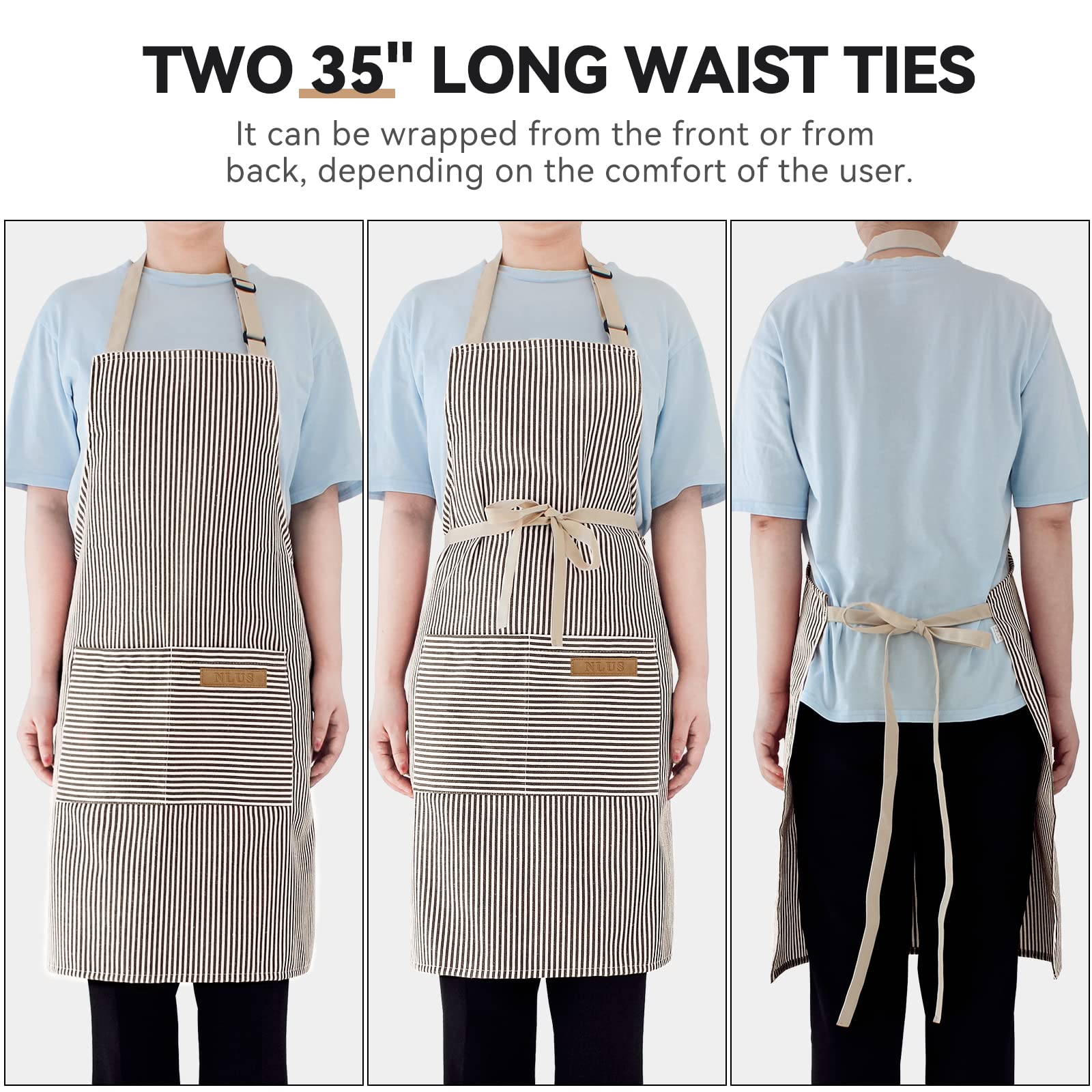 NLUS adjustable neck strap apron with customizable fit for most users