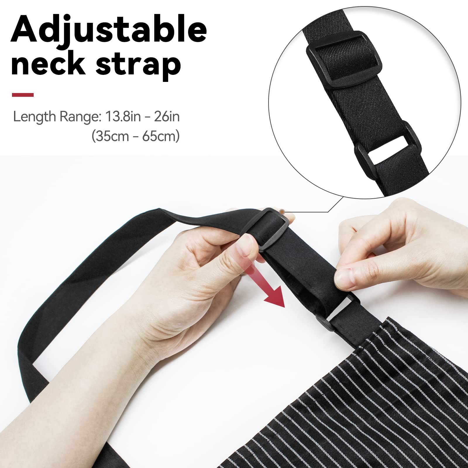 NLUS adjustable neck strap in action during cooking