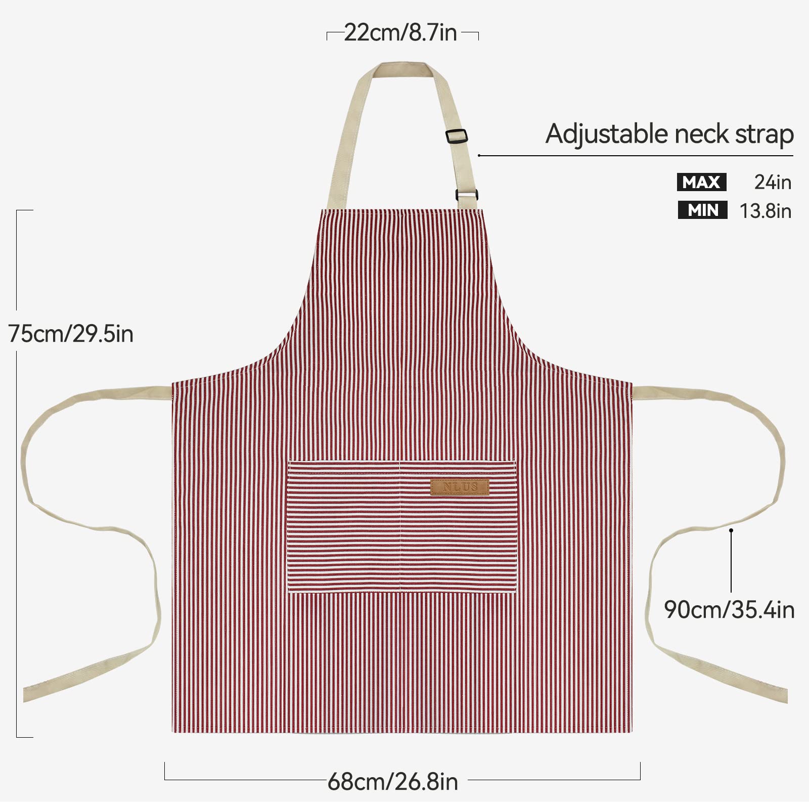 NLUS close-up of durable polyester-cotton fabric on apron