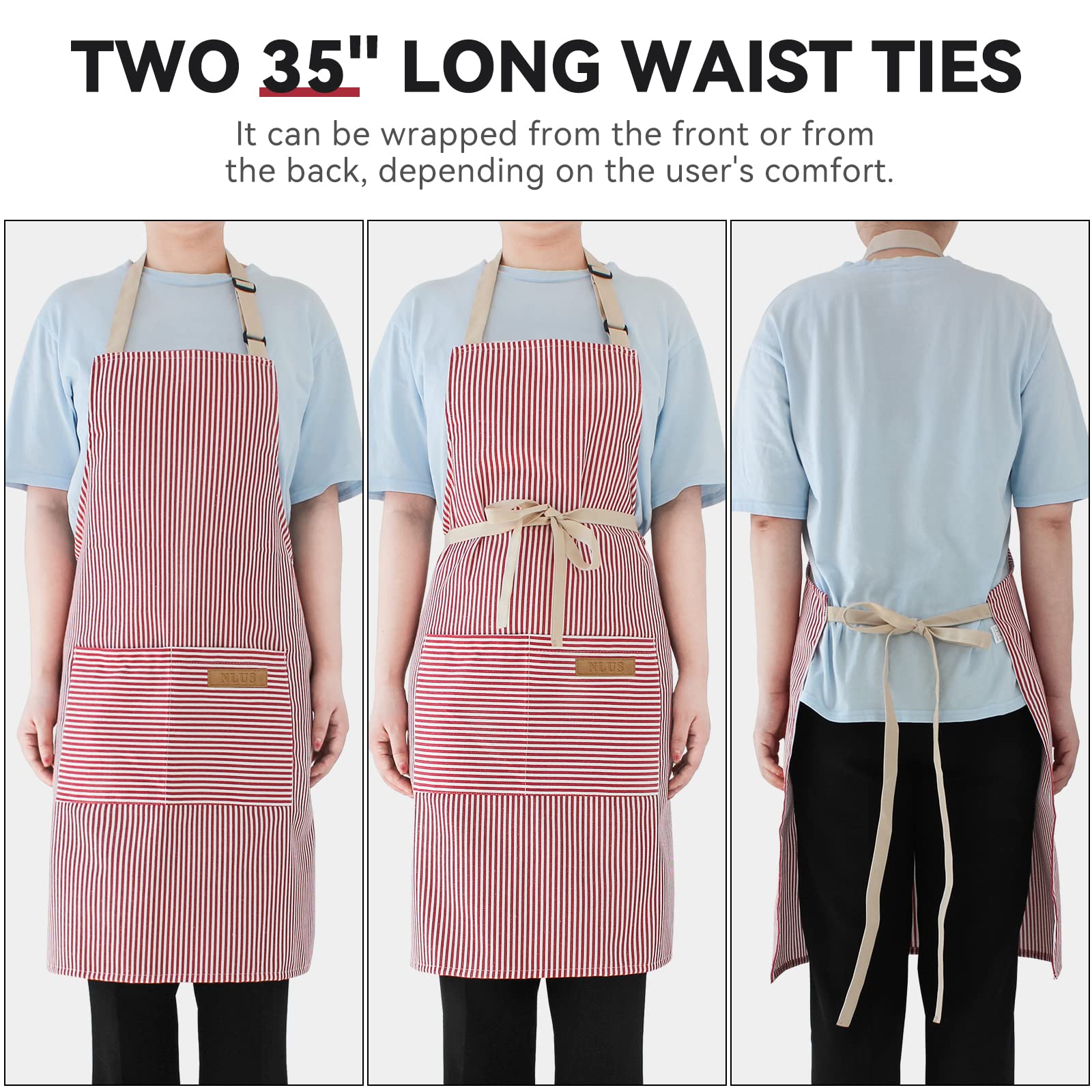 NLUS two-pocket design on front for thermometer, phone, and cards