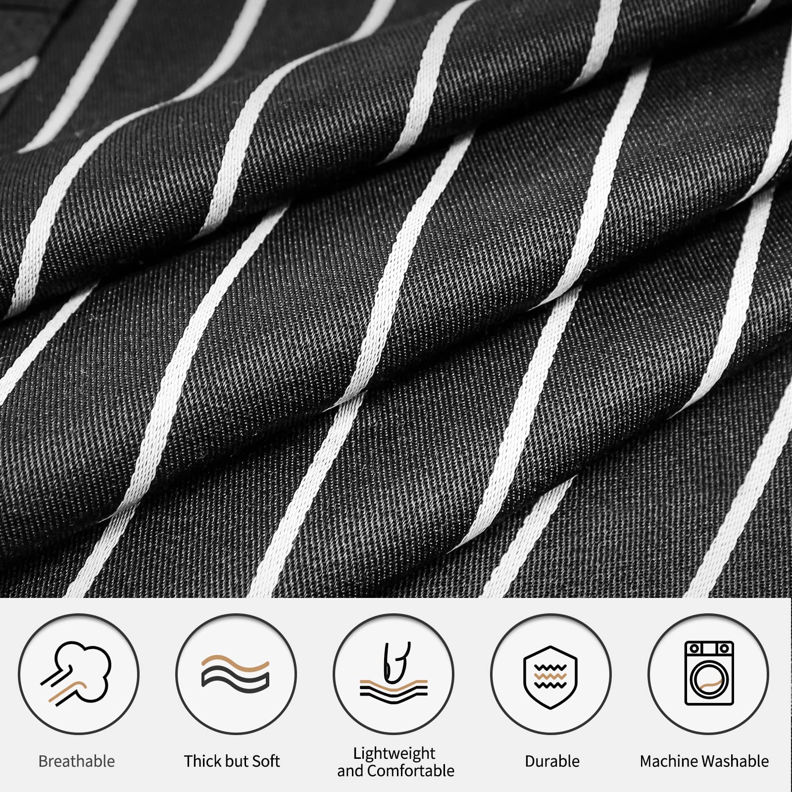 NLUS apron with two pockets keeps thermometer phone and notes within easy reach