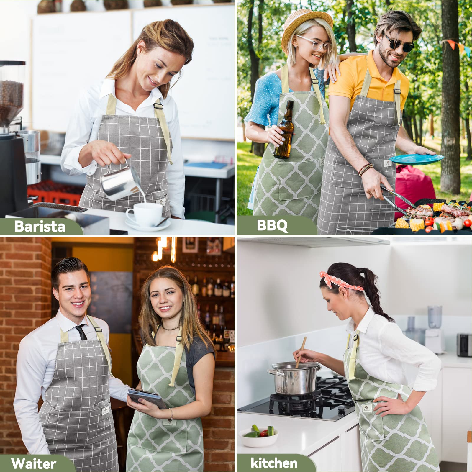 NLUS easy-care kitchen apron maintains color after multiple uses