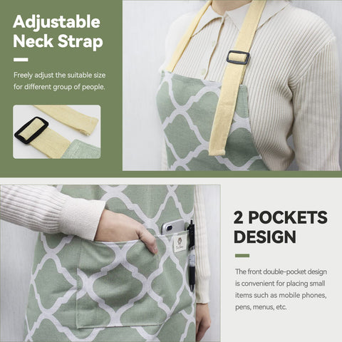 NLUS green plaid apron in action, ideal for cooking and grilling
