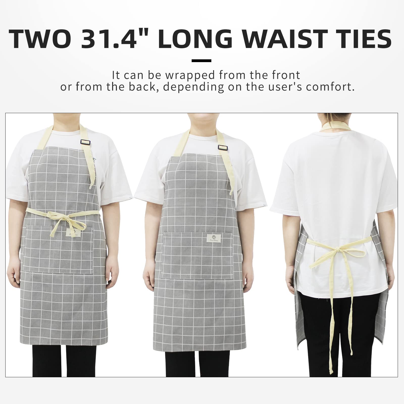 NLUS two-pocket design apron to organize utensils and recipe cards