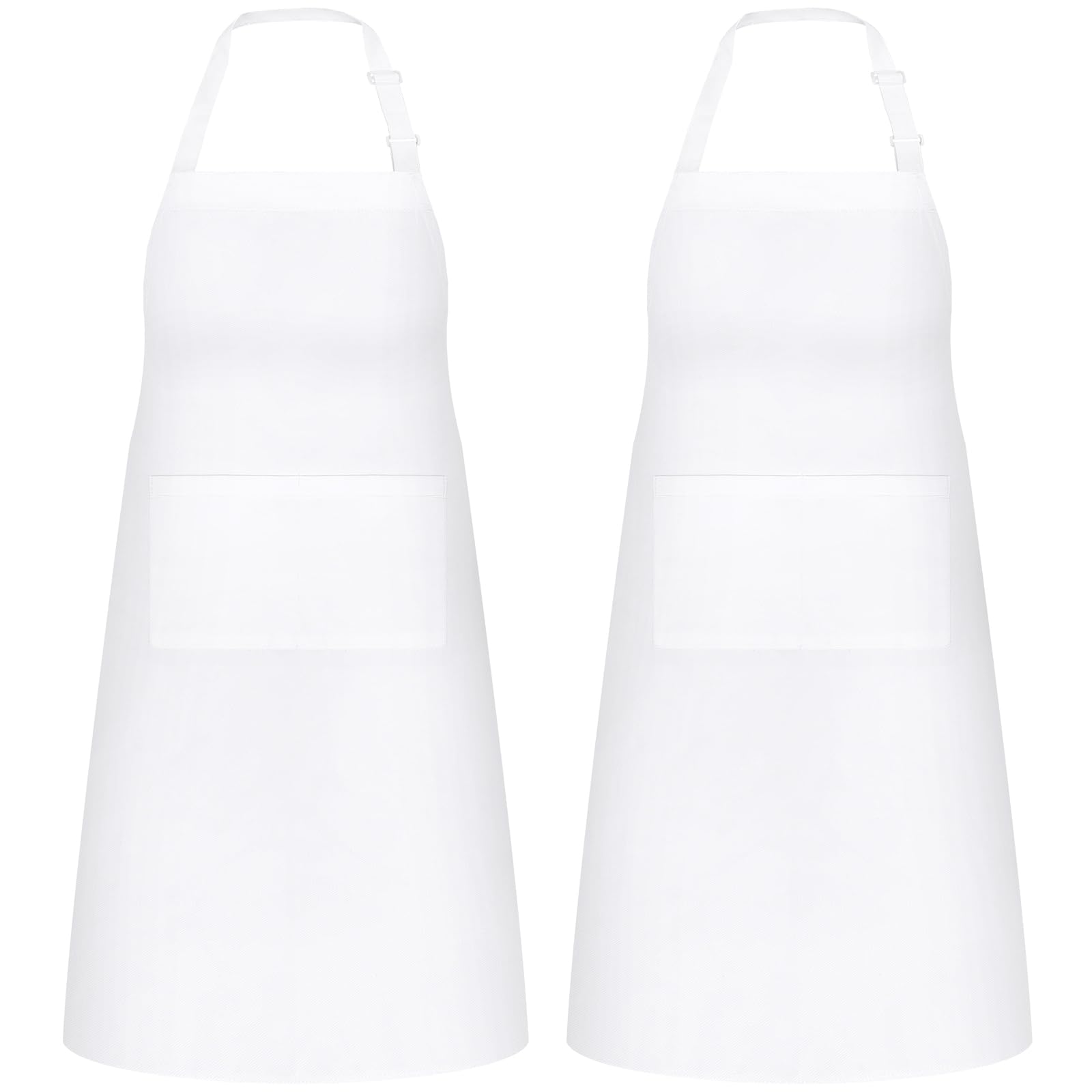 NLUS white apron with two pockets keeps tools handy during cooking and grilling.
