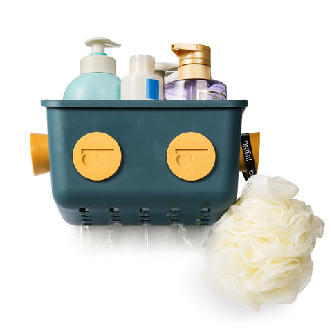 Noamus bottom-drain hole bath toy basket keeps contents dry after splashes