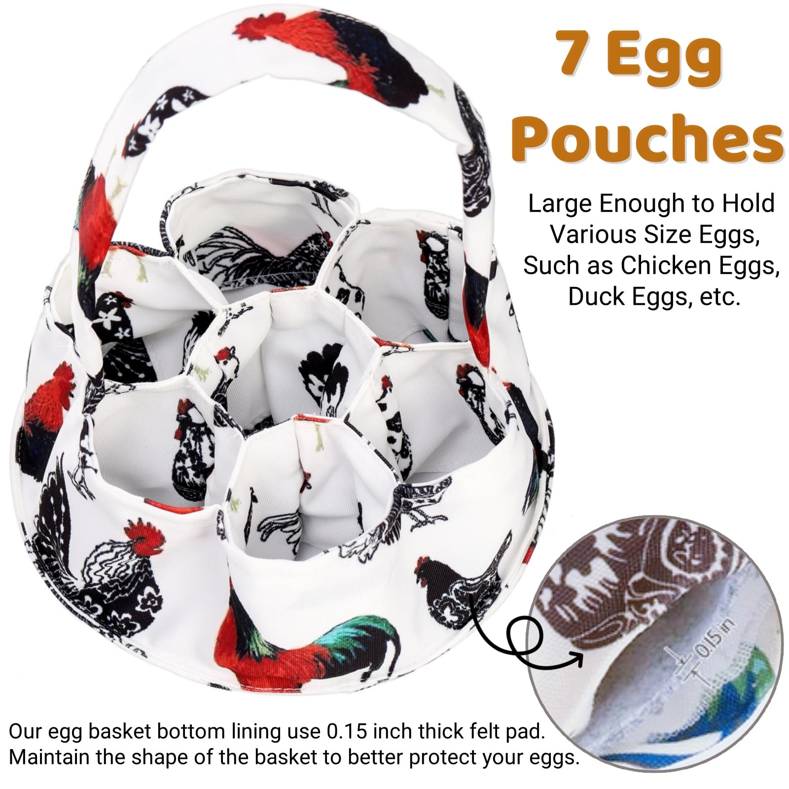 Noamus mini egg collector with 15-inch handle for comfortable carrying