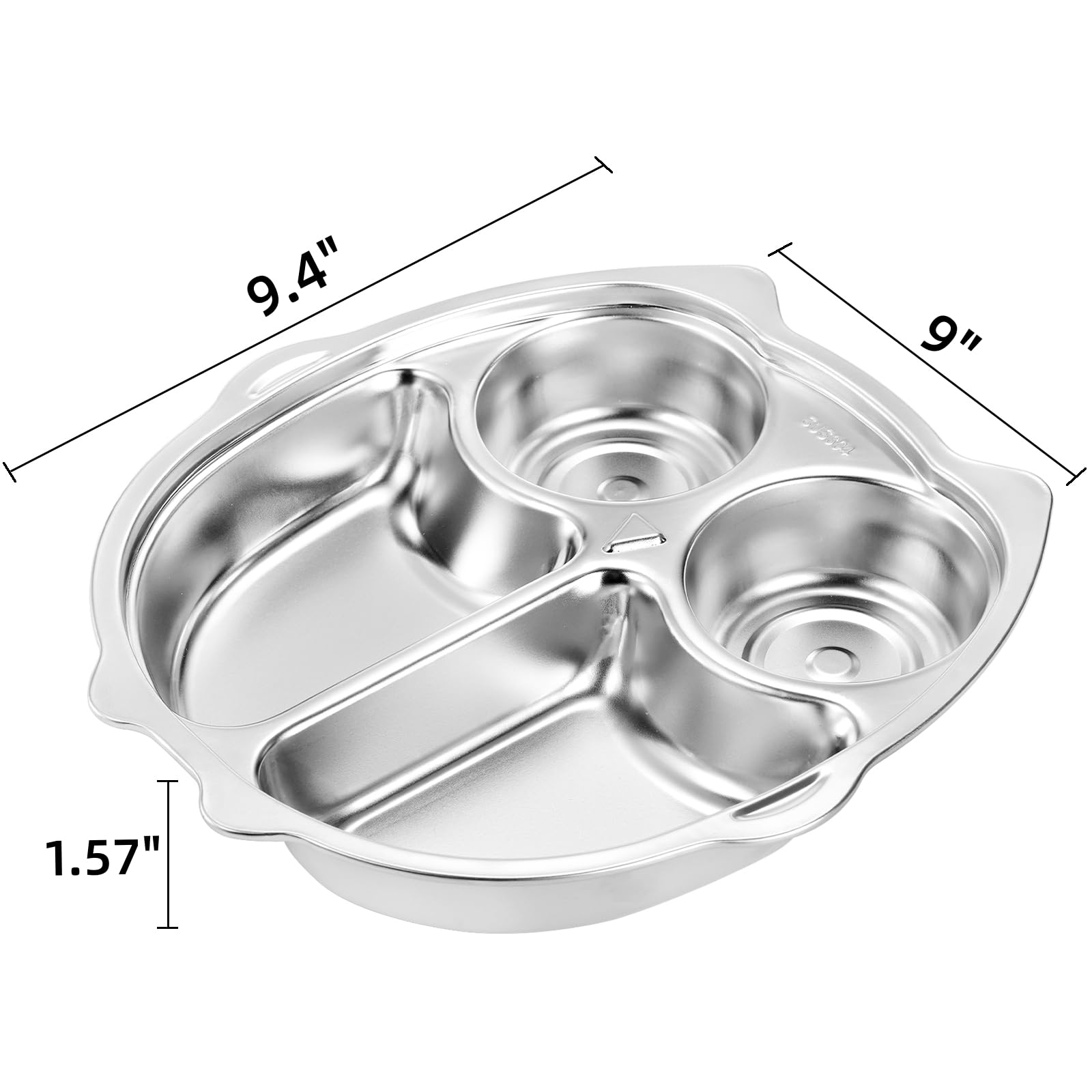 Noamus owl-shape meal plate with four compartments for kid-friendly meals.