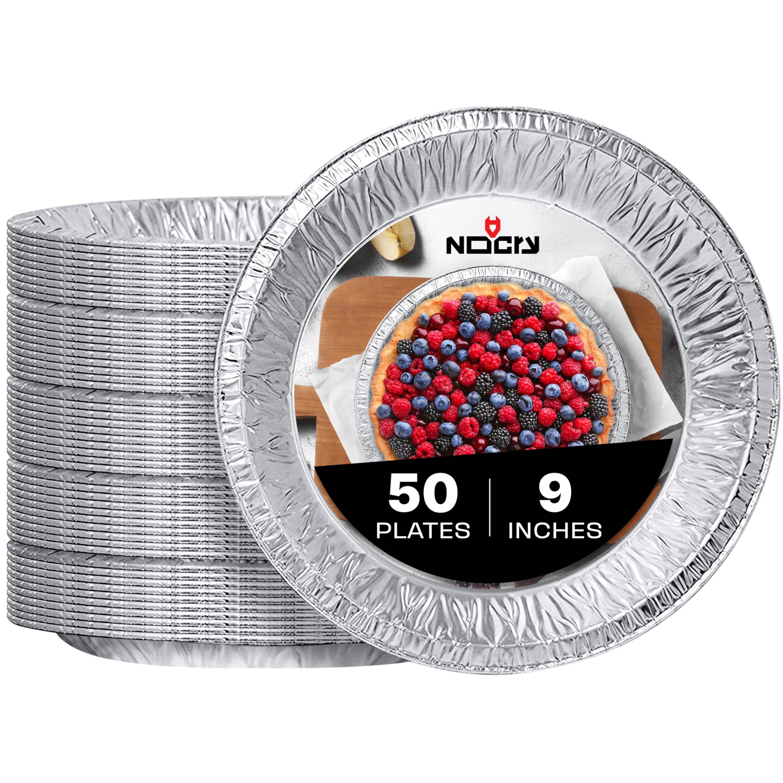 NoCry premium pie pan outer rim detail shows sturdy ridges for crust support.