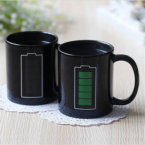 Nofinis battery-pattern mug changes color as you pour hot drinks for playful moments.