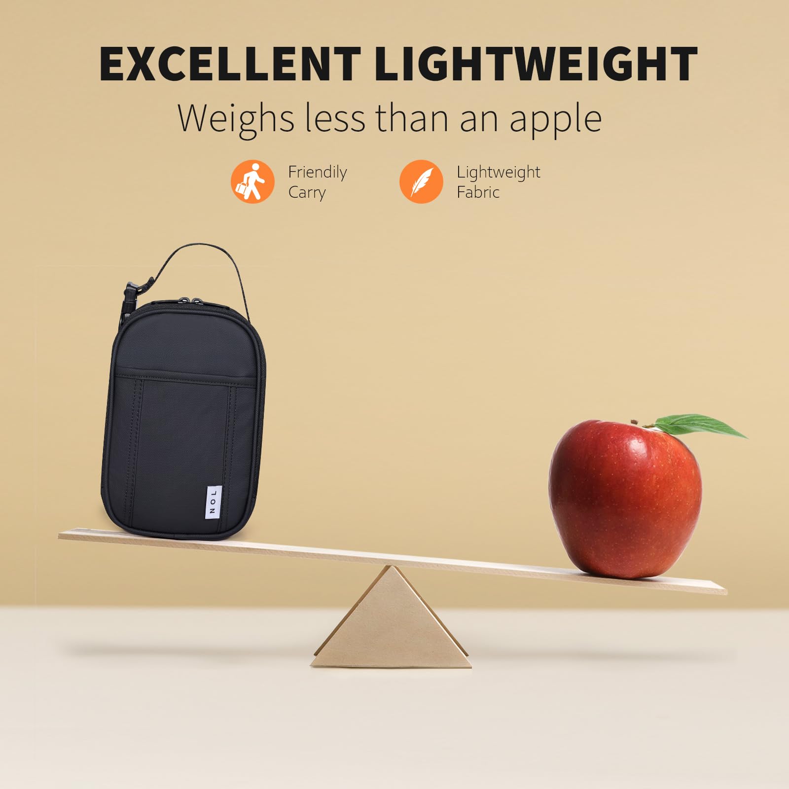 NOL insulated lunch bag inside-mesh pocket view shows utensil and napkin space