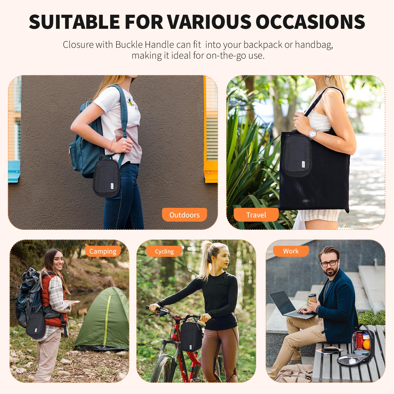 NOL insulated lunch bag material-closeup highlights water-resistant nylon durability