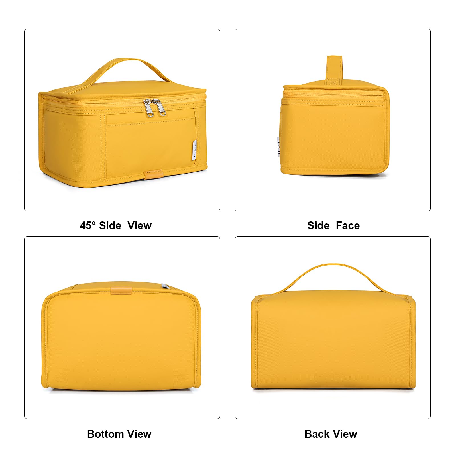 NOL mini lunch bag held for scale demonstrates compact size for work.