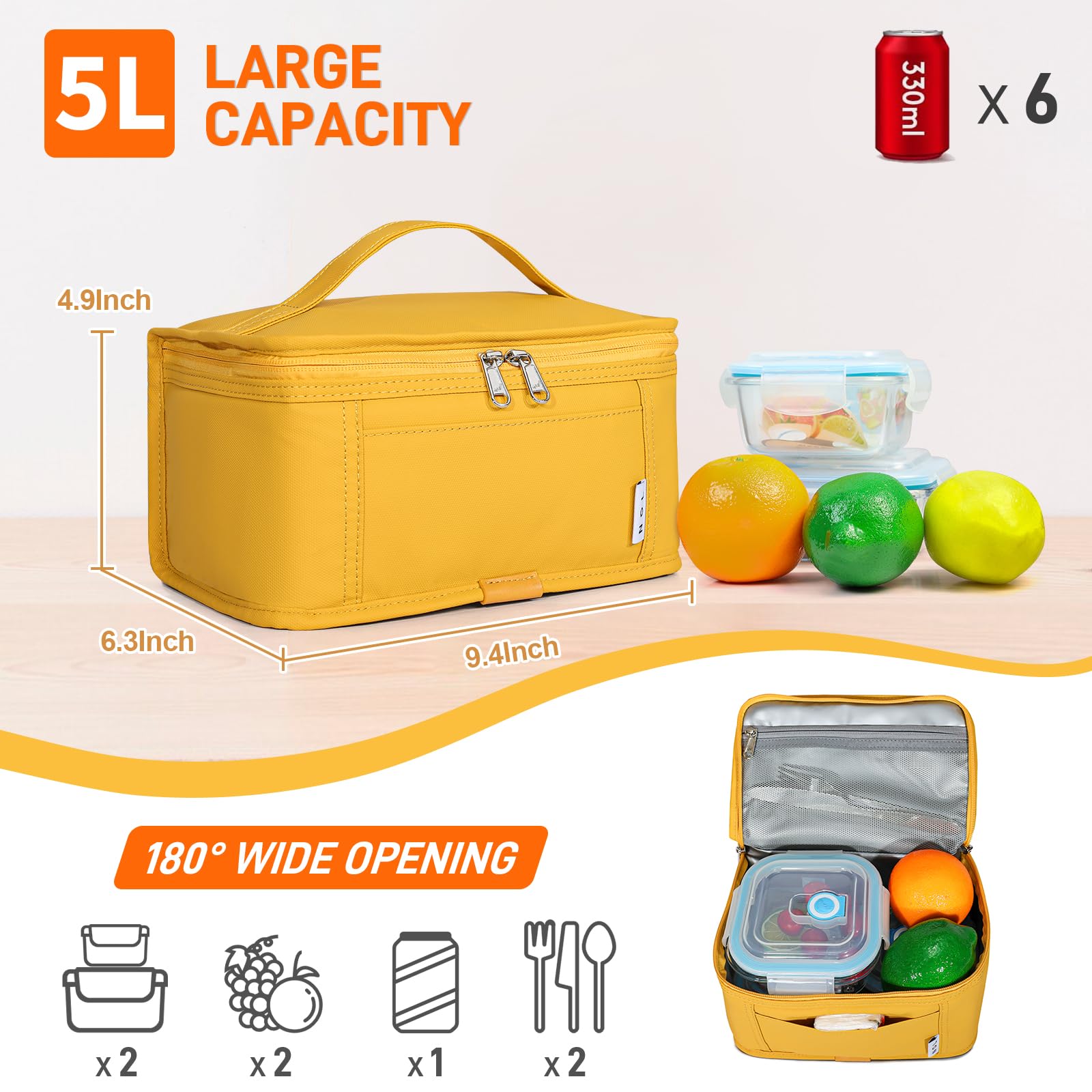 NOL mini lunch bag side view showing compact, lightweight design for travel.
