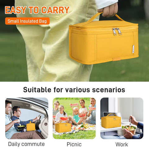 NOL mini lunch bag waterproof bottom shows water resistance.