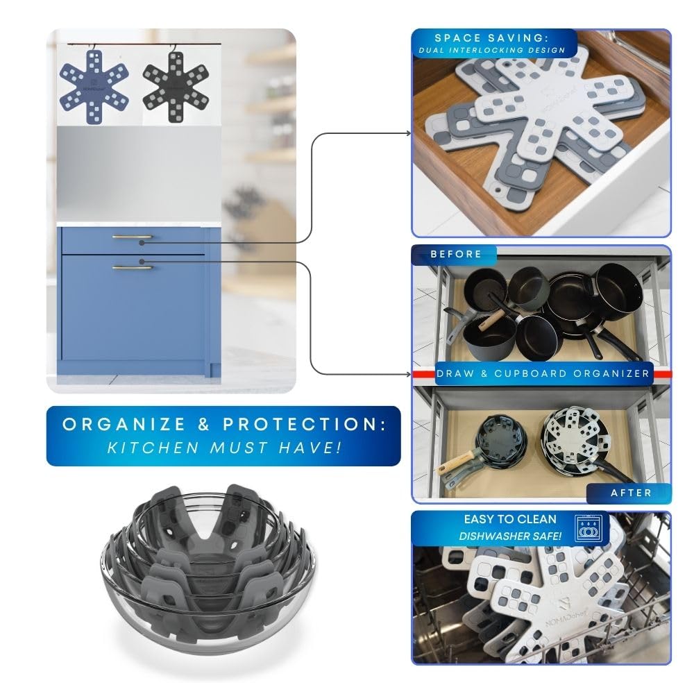 NOMADCHEF thick flexible silicone pan protectors blue offer durable daily use.