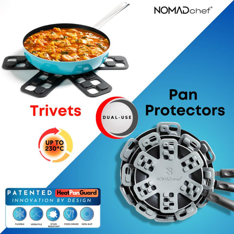 NOMADCHEF silicone trivet resists heat for hot pots and pans