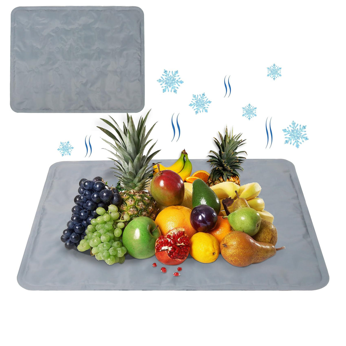 NomadSphere large ice mat keeps platter cool at a party.