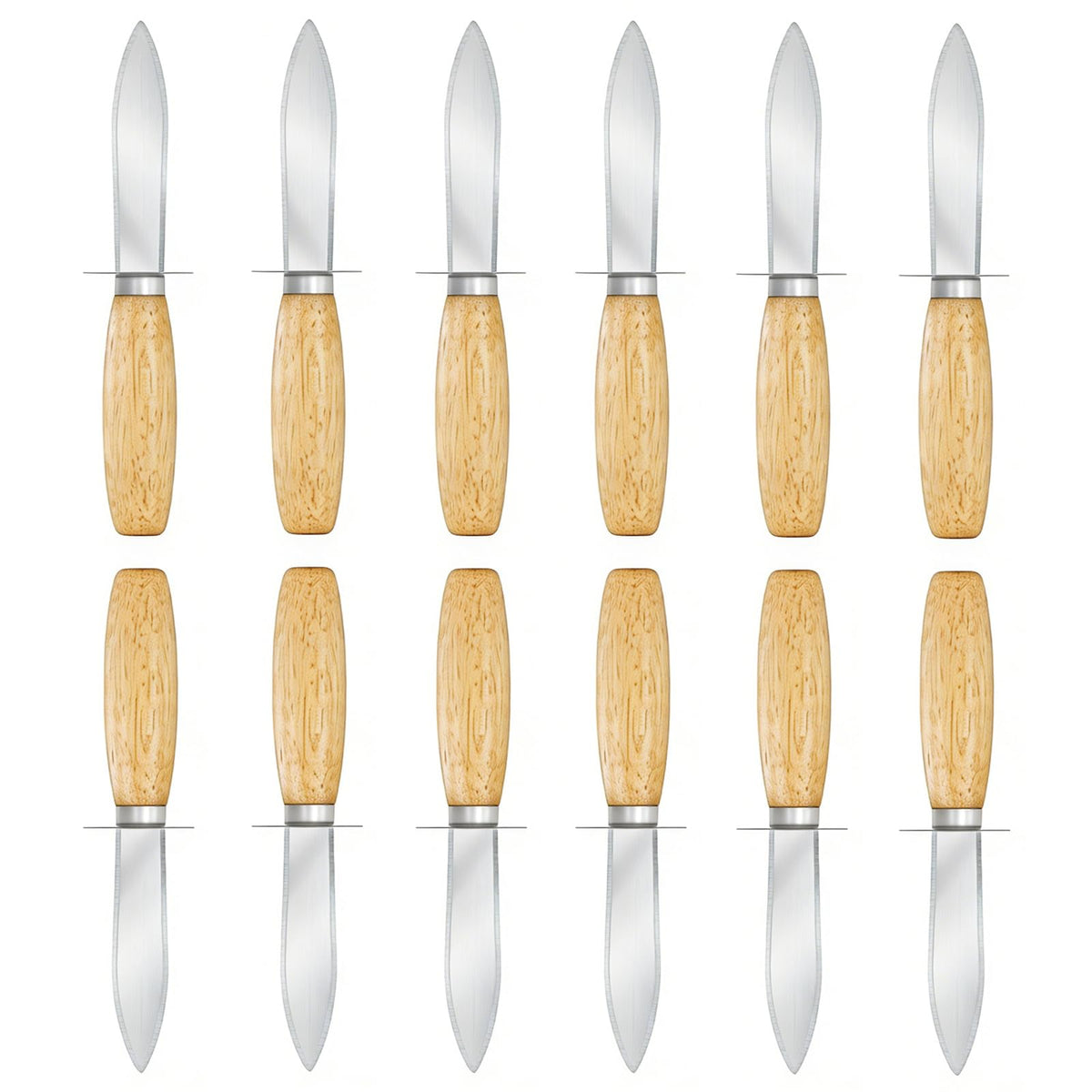 Nonley Oyster Shucking Knife with wood handle for secure, comfortable grip during shell openings