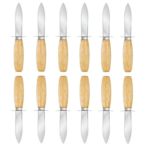 Nonley Oyster Shucking Knife with wood handle for secure, comfortable grip during shell openings