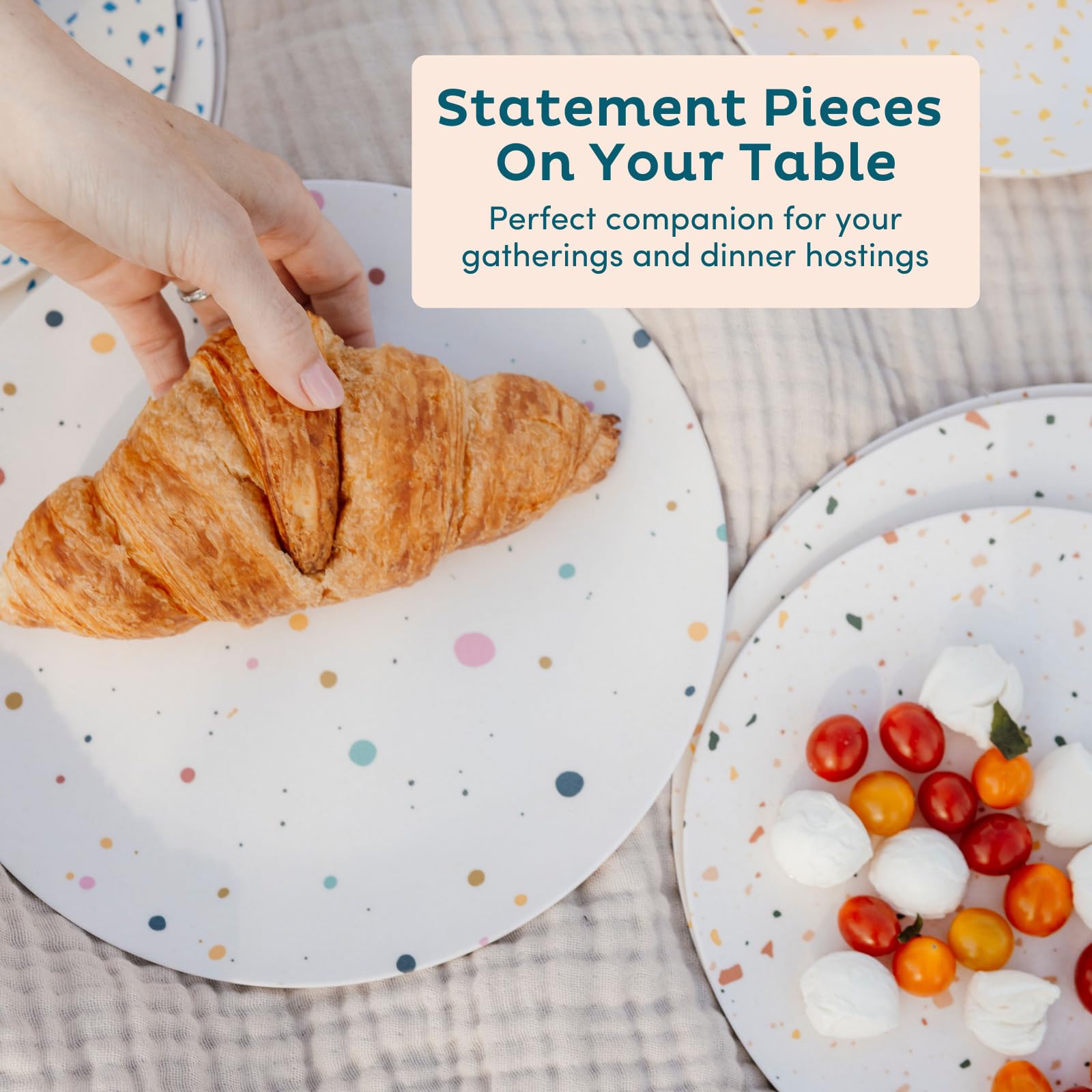 Nook Theory bamboo plates on dining table, stylish yet practical for everyday meals