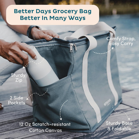 Nook Theory sturdy 12 oz canvas exterior offers durable everyday use.