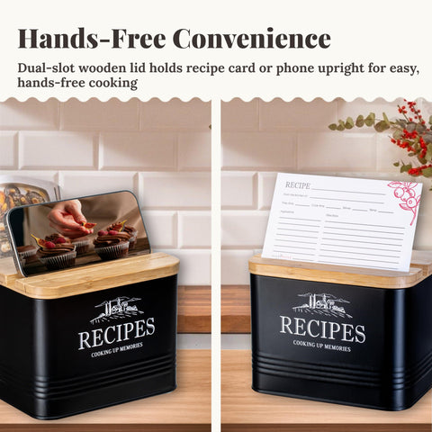 Noonberry 50 double-sided recipe cards for easy meal planning.
