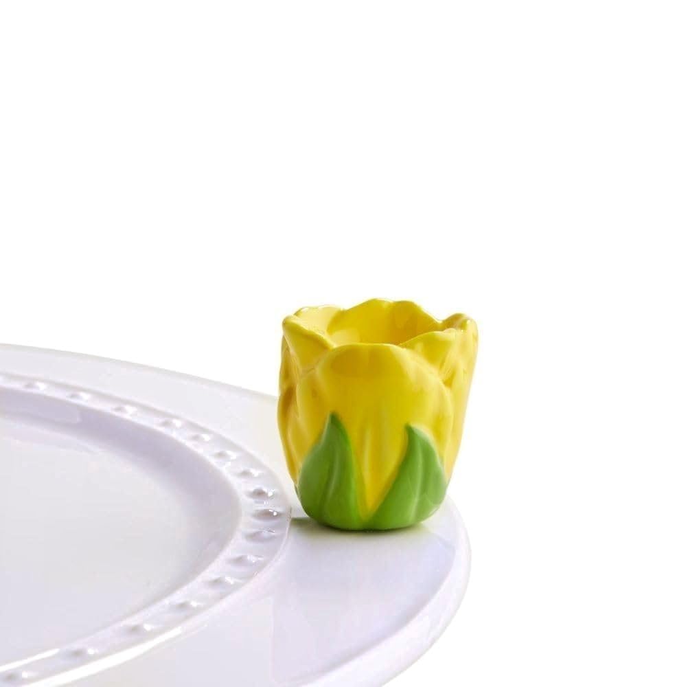 Nora Fleming Tiptoe Thru 'em yellow tulip mini for spring decor and toothpick display
