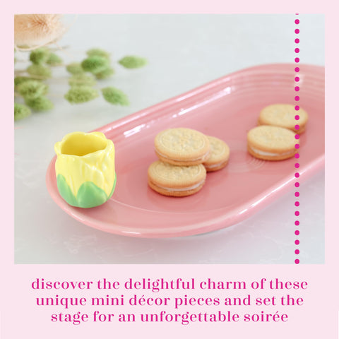 Nora Fleming yellow tulip mini pairing with any base for versatile decor