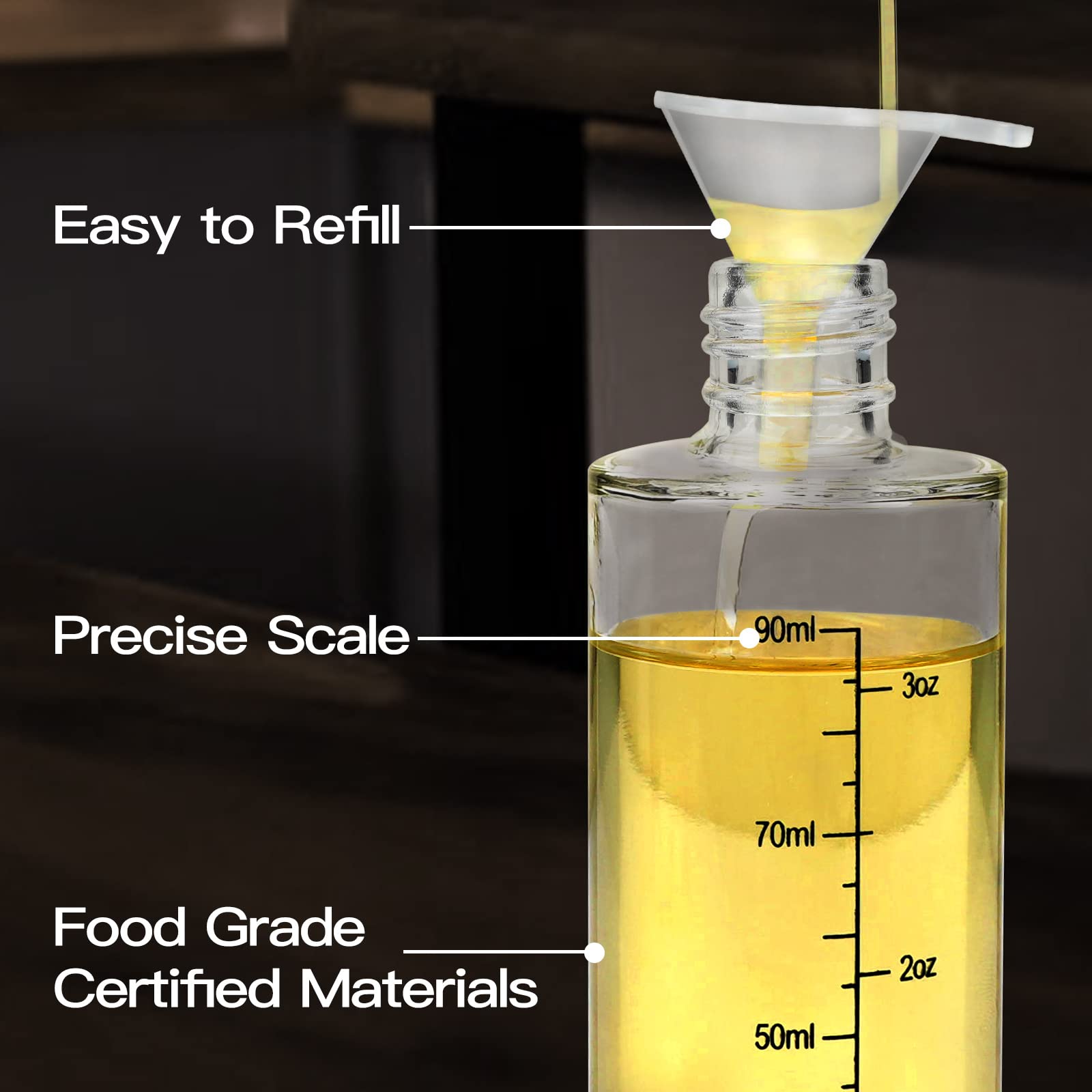 NORBASE included funnel and cleaning brush simplifies refilling and maintenance.