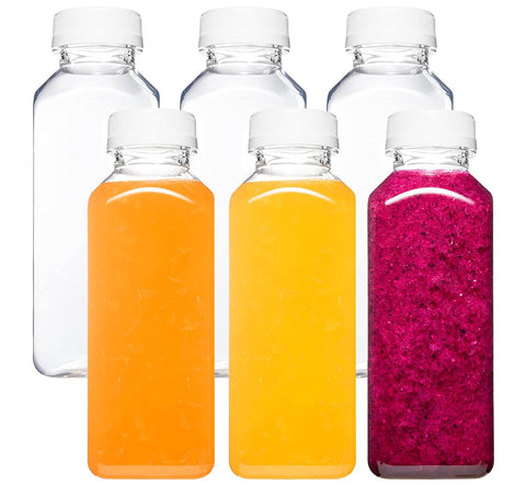 Norcalway 12oz juice bottle with cap, clear and convenient for on-the-go drinks