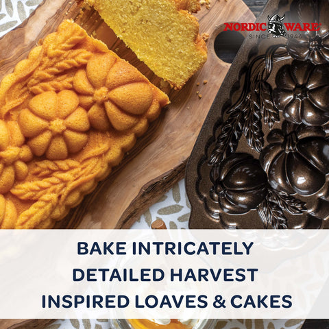 Nordic Ware 93448 scalloped edge detail enhances decorative bakeware.