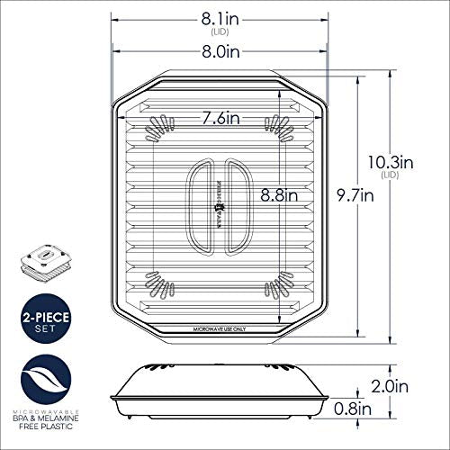 Nordic Ware bacon rack microwave-safe base fits compact appliances.