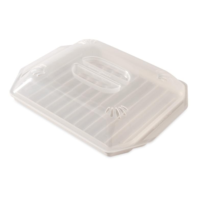 Nordic Ware bacon rack oven-safe base handles higher heat up to 400°F.