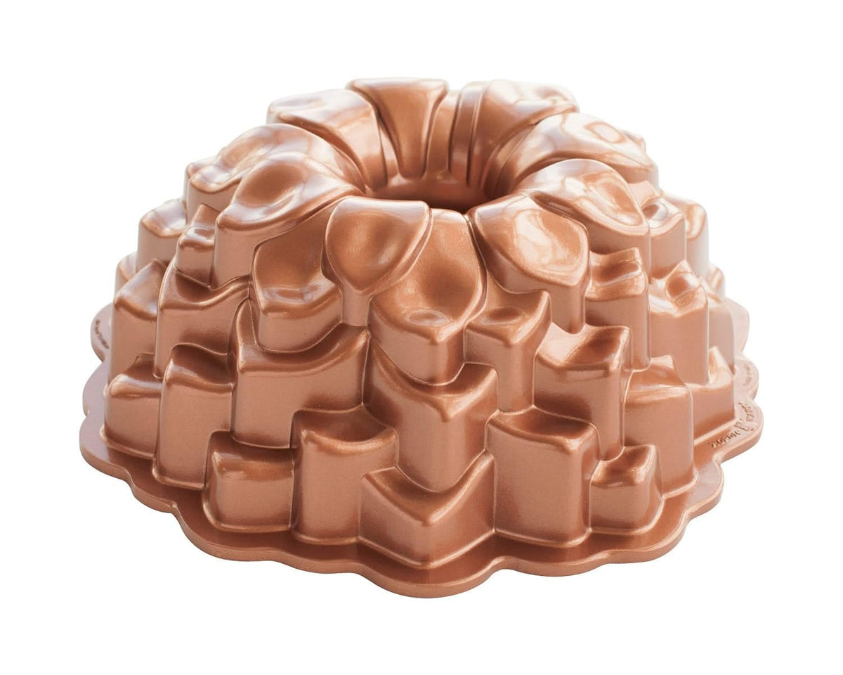 Nordic Ware Blossom Bundt Pan in toffee color with garden-inspired petals.
